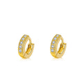 Fashion 18K Gold Plated Brass Cubic Zirconia Hoop Earrings Trendy European-American Design Wedding Gift Jewelry for Women