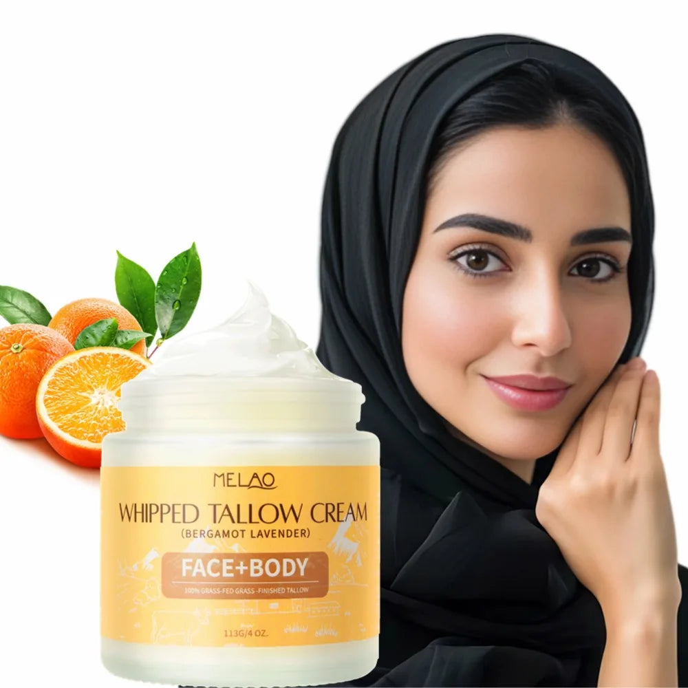 Private Label Luxury Scent Tallow Moisturizer Whitening Cream Pre-makeup Moisturizing Face Tightening Whipped Beef Tallow Cream