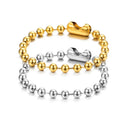 Waterproof 18K Gold Plated Stainless Steel 6mm Ball Chain Bracelet for Men Women