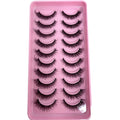 0 Pairs Short Eyelashes 3D Synthetic Lashes False Eyelashes Handmade Wispy for Long Lashes Natural Luxury 25-30 Wears