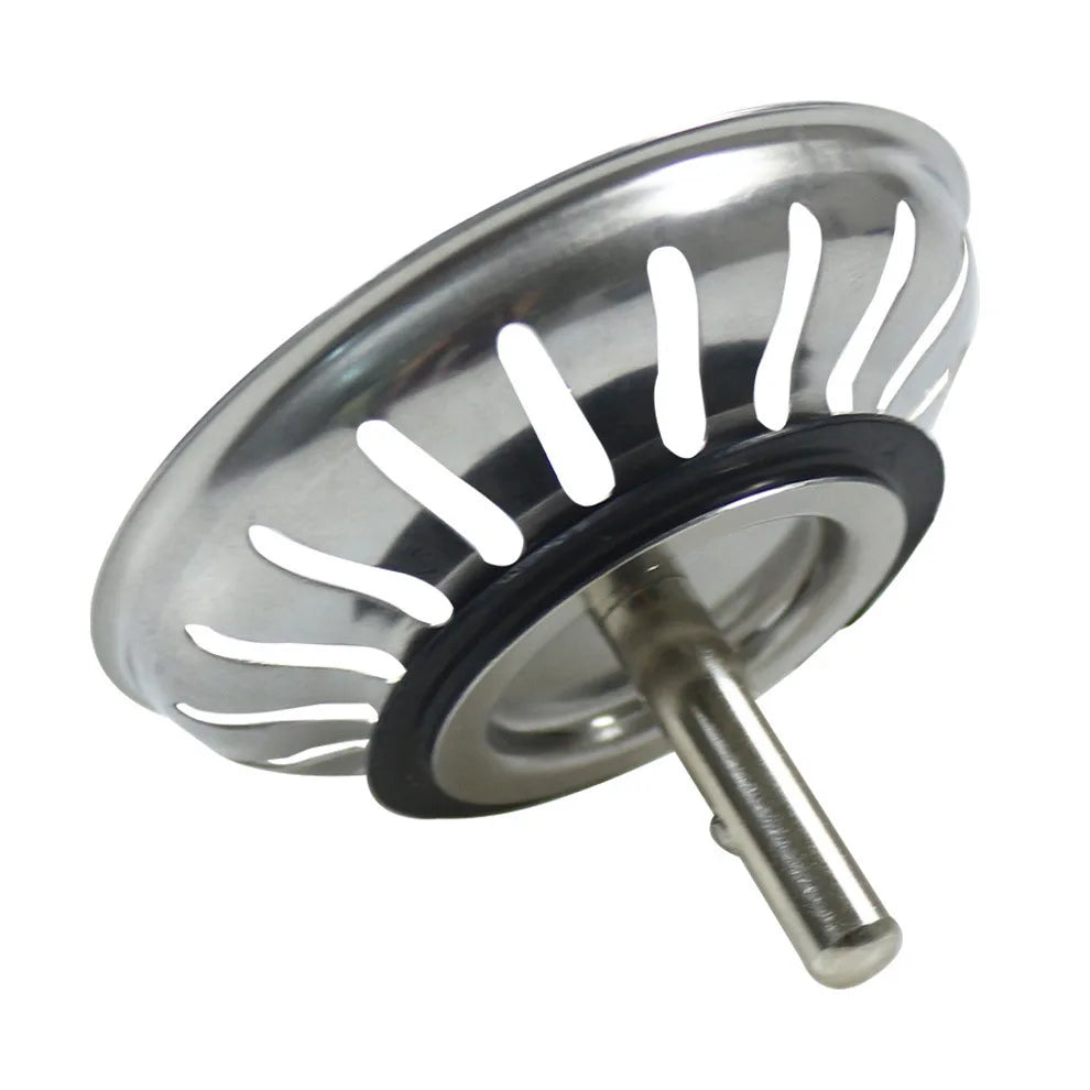 Stainless Steel 304 Modern Square Shape Kitchen Sink Drain Strainer 4 Inch 80mm Chrome Plated Anti Odor Easy Clean Fast Drain