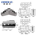 Drake Hard Jaw 8-Inch 3-Piece Hard Steel Jaw Set 1.5mm X 60 Degree Double-Step Lathe Jaw for Lathe machine
