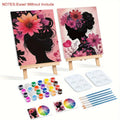 2pcs Framed Canvas Painting Paint and Sip Party Kit Pre Drawn Canvas for Painting for Adults Party Abstract Women Paint Art Set