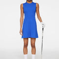 OEM Custom Logo Nylon Spandex Golf Dress Slim Fit Crew Neck Active Workout Tennis Dress for Women