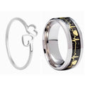 Anillo De Acero Inoxidable Titanium Steel Couple Ring Set Heartbeat Titanium Rings Wedding Engagement Couple Finger Ring