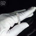 Pass Diamond Tester Real 10K 14K 18K Solid Gold Eternity Rings Iced Out Vvs Moissanite Diamond Engagement Wedding Ring