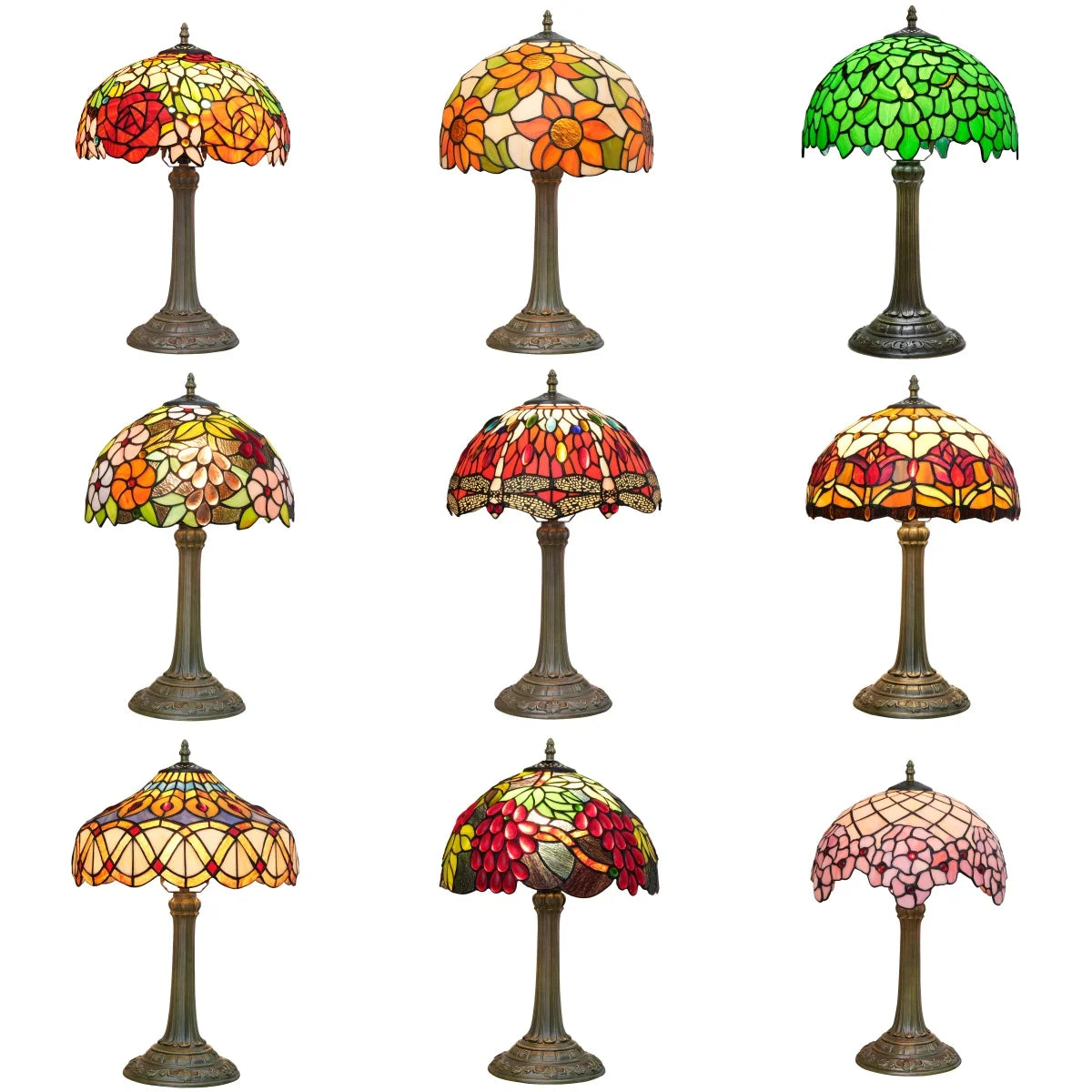 Factory Wholesale Classic European Hotel Bar Coffee Table Lamp tiffany Stained Glass Decorative Desk Light Table Lamp Custom