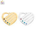 22.5*25mm Stainless Steel Hollow Lettering Heart Pendants New Charms for Jewelry Necklace Making With Tiny Diamond