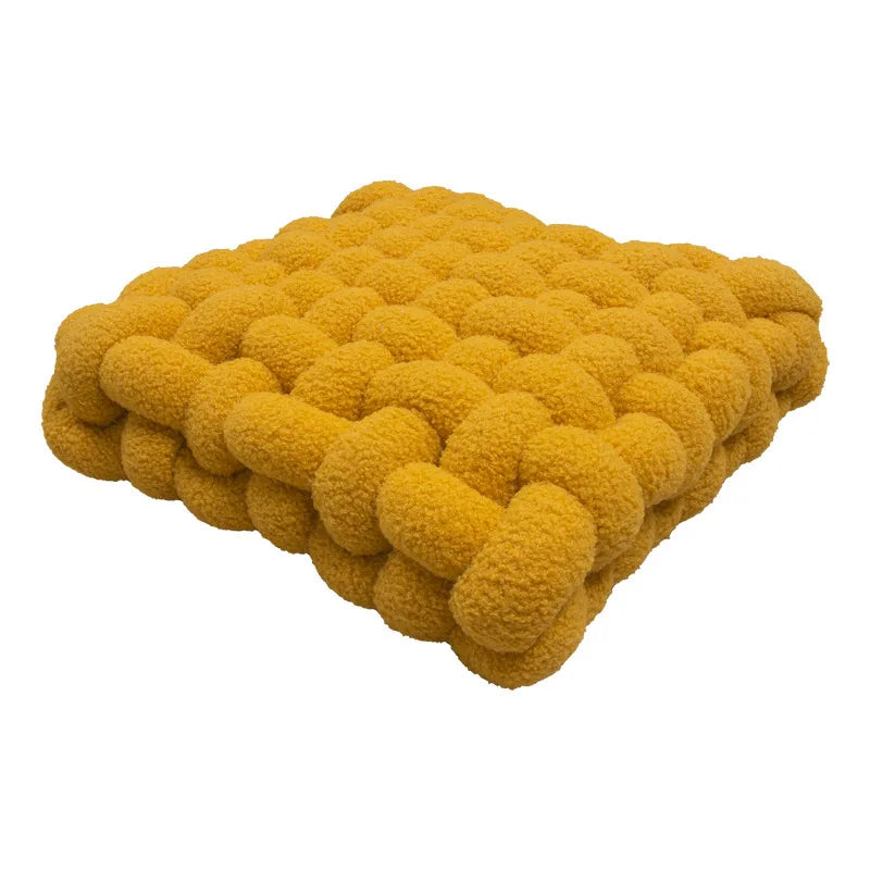 Wholesale Lambskin Cushion Square Knit Chair Cushion Back Seat Cushion Plush Back Pure Color Simple Style