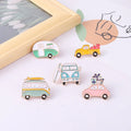 Travel Bus Camper Enamel Pins Badge Cartoon Car Adventure Mountain Brooches for Bag Clothes Lapel Pin Travel Accessories