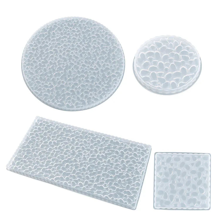 YS Round Square Rectangle Diamond Pattern Swing Table Silicone Plaster Mold Household Jewelry Storage Scented Candle Tray Mould