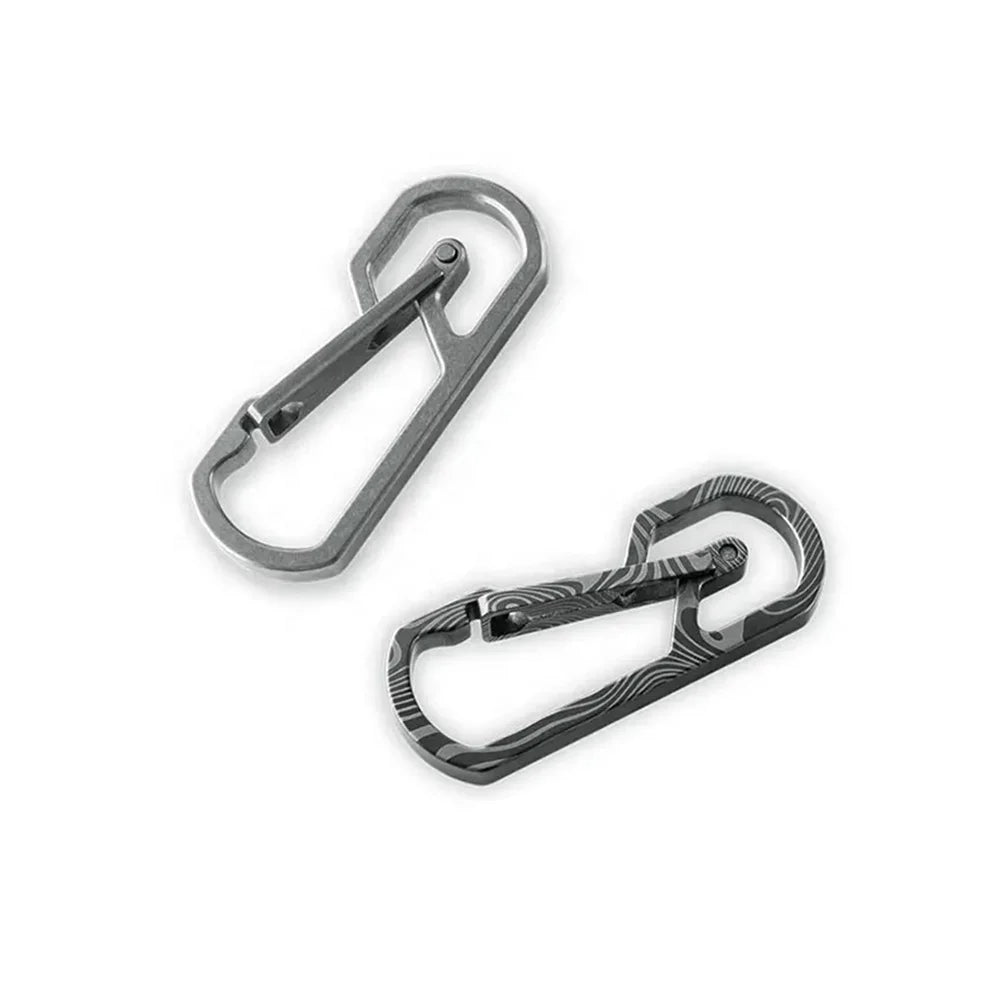 OEM Titanium Alloy Stainless Steel Keychain Oval Rectangle Snap Spring Locking Carabiner Clasp Safety Outdoor Sport EDC