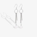 925 Sterling Silver Hypoallergenic Elegant Long Style Tassel Drop Charm Pearl Earring