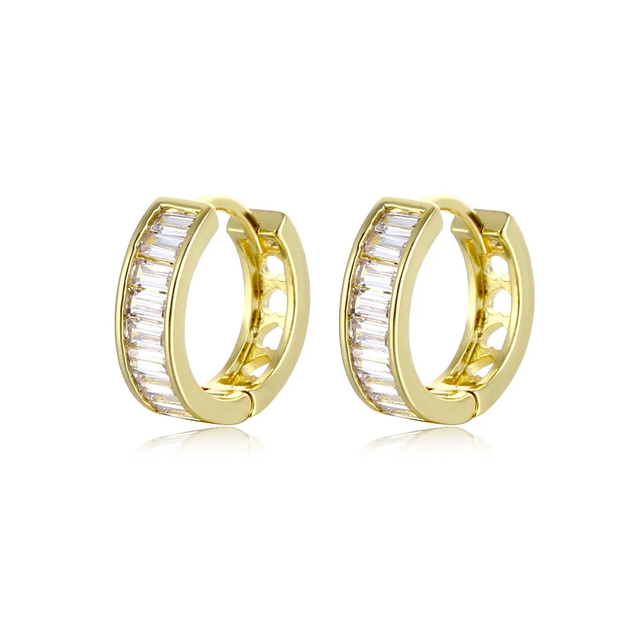 Hot Sell High Quality Fashion Jewelry Hoop Earrings Micro Pave  Zircon Diamond  Earrings Studs Earring for Women