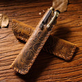 Handcrafted Retro Genuine Leather Lightweight Durable Features Simple Style Personalized Pen Case
