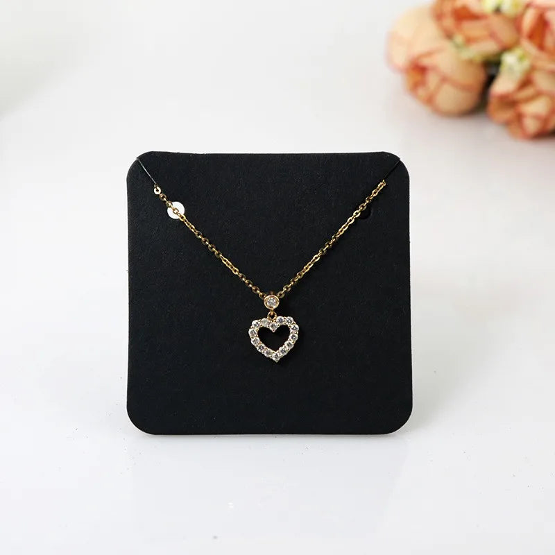 Logo Customized Necklace Earrings Cardboard Paper Display Holders Packaging Black Jewelry Earring Cards for Jewelry