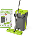 Squeeze Flat Mop Bucket Set 360 Sliding Type with 2 Washable Microfiber Fabric Refills Self-wash Dry and Wet Use