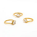 Fenny 18K Gold Plated Wholesale Chic Water Drop Round Triangle Zirconia Arrow Stainless Steel Finger Ring Trend for Wome