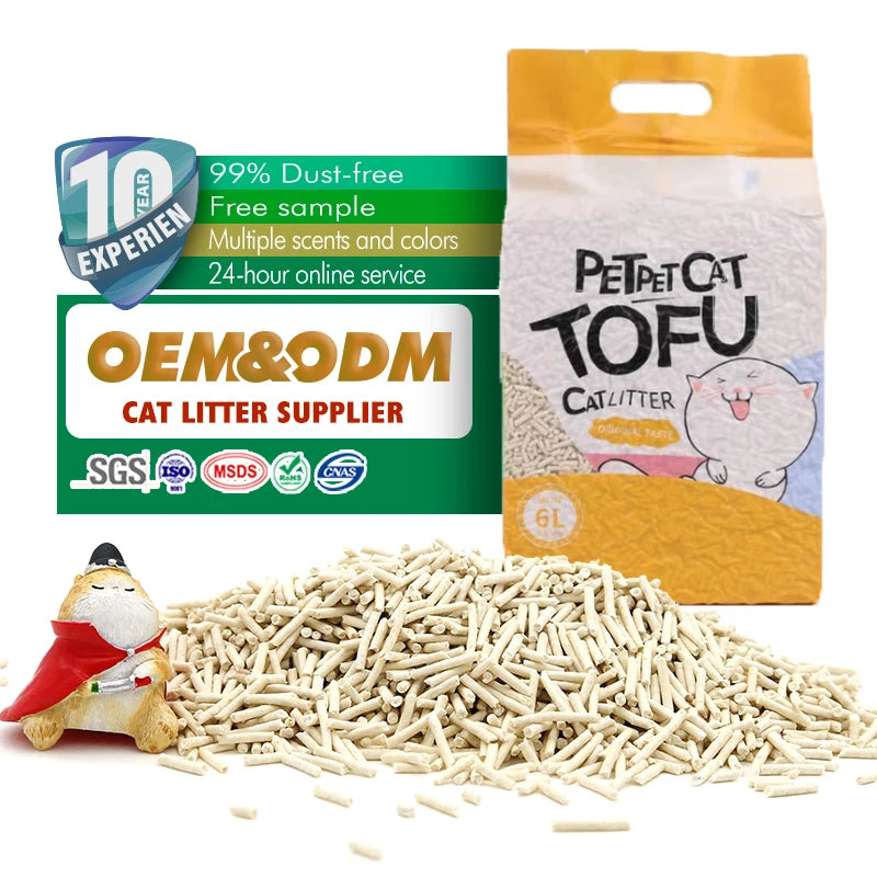 Tofu Cat Litter Degradable Cat Litter Sand Ball Shaped Kitty Hamster Products aspen Shaving Eco-friendly Fragrance Toilet Clean