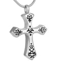 Stainless Steel Silver Plated Children's Celtic Cross Ash Keepsake Urn Necklace Pendant Jewelry Religious Memorial Cremation