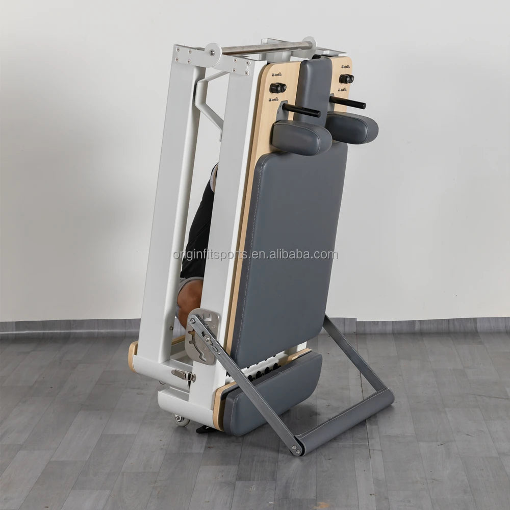Durable Home Pilates Reformer Machine White Aluminium Gym Reformers with White Spring Bed Korea Pilates Reformer