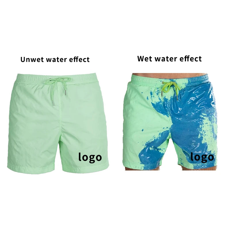 Custom Polyester Quick Dry Tie Dye Swim Beach Shorts Men Color Changing Shorts
