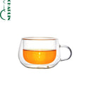 Double Wall Insulated Espresso Coffee Shot Glass Cup for Cappuccino Latte Set 80ML