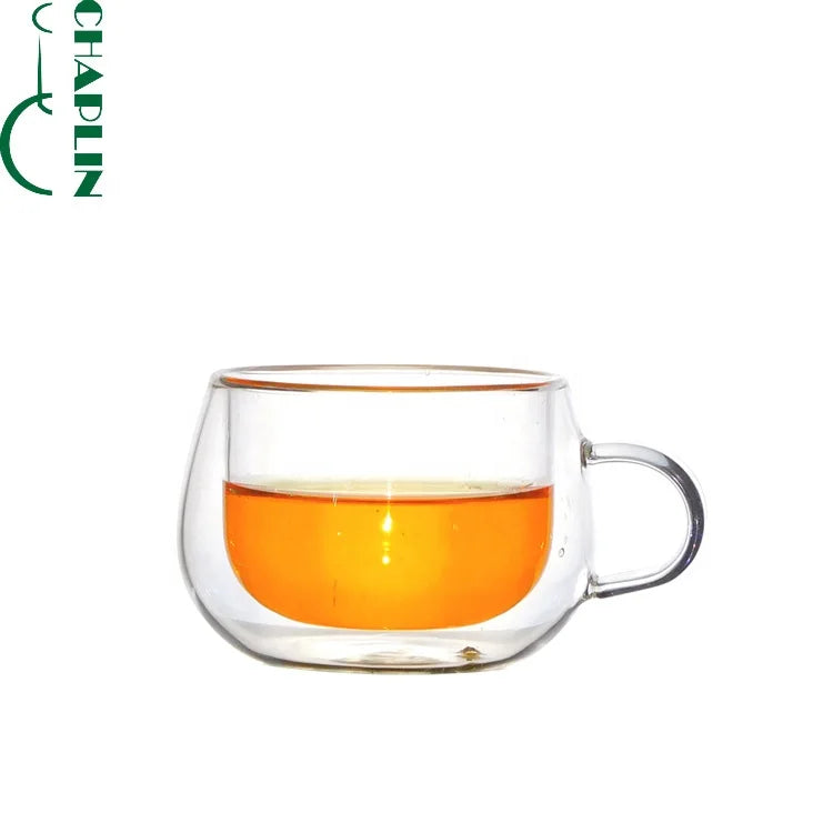 Double Wall Insulated Espresso Coffee Shot Glass Cup for Cappuccino Latte Set 80ML