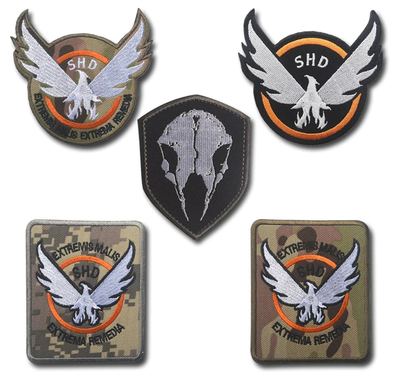 Design Extremis Malis SHD Camouflage Badge Embroidery Armband Hook and Loop Backpack Patch