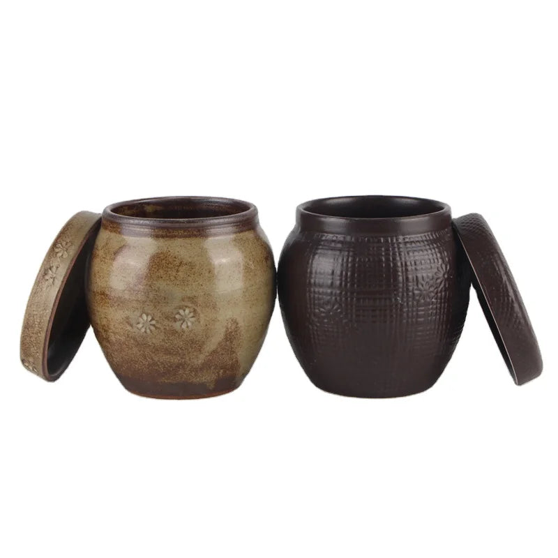 Ceramic Food Storage Jar Kitchen ContainerServing Tea Coffee Ceramic Spice Jar with Lids