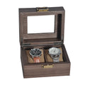 Antique Leather Luxury Jewelry Bracelet Watch Display Holder Case 2 Grid Organizer for Watches and Bracelets