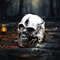 Hot Punk Men's Titanium Steel Thumb Ring Unique Skull Design Inlay Setting for Lightweight Parties Domineering Personalities
