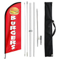 Advertising Custom Featherless Flag Burgers Beach Flags Banners for Commercial Advertising Signs