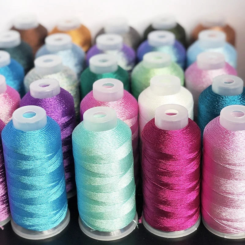 Glitter Woven Metallic Embroidery Threads High Tenacity Eco-Friendly 6 Strands Polyester/Metallic Yarn for Hand Knitting Cross