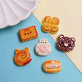 100PCS Resin Cartoon Simulation Cookies Bread Flatback Resin Cabochon Fit Phone Case Decoration DIY Hair Bows Center Accessories