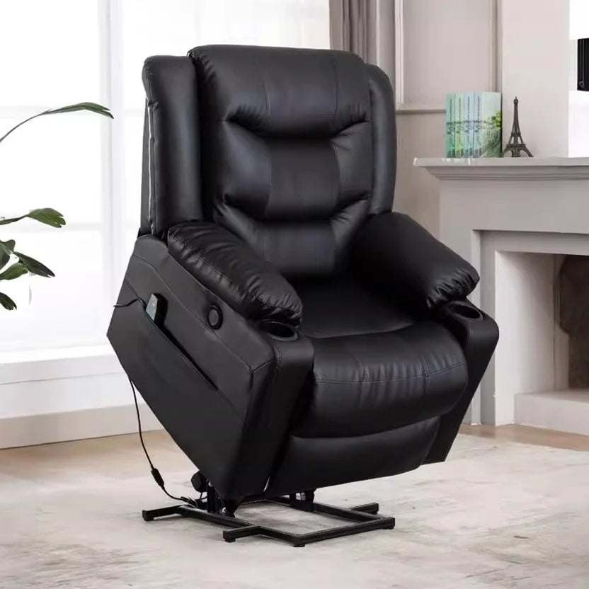 Modern Single Electric Functional Cowhide Leather Sofa Chair Genuine Leather Small Apartment Living Room Home Theater