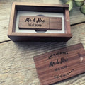 JUNJI Personalised Modern Walnut Maple Wood Box With USB Flash Drive Wedding Anniversary Photography Logo Gift 8GB 16GB 32GB 64G