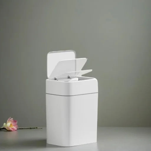 Smart 16L Plastic Rectangular Waste Bin Touchless Household Electronic Trash Can Lid for Indoor Public Use 12L for Paper Basket