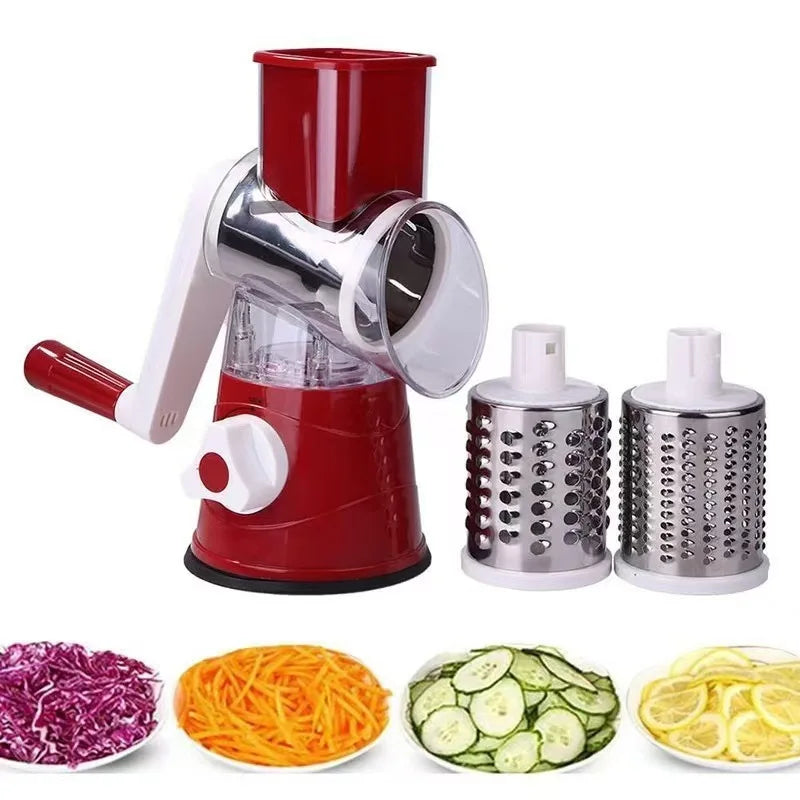 Factory Direct Sale Multi Functional Manual Cylinder Vegetable Slicer Stainless Steel Kitchen Rotary Cheese Grater MegaBDM