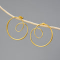Lotus Fun Lotus Fun 18k Gold Plated Round Drop Earrings Real 925 Sterling Drop Earrings for Women Fine Jewelry for Women