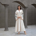 Middle Eastern Long Robe Women's Long Skirt Muslim Dress Dubai Muslim Robe V-neck Elegant Tassel Abaya Dress