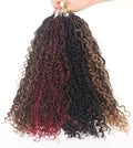 18Inch 14Strands/pack River Goddess Faux Locs Crochet Hair With Curly Hair in Middle and Ends Pre-Looped Crochet Braids