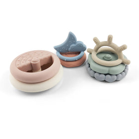 BPA Free Stacking Blocks Sensory Silicone Teething Rings Baby Stacking Toys