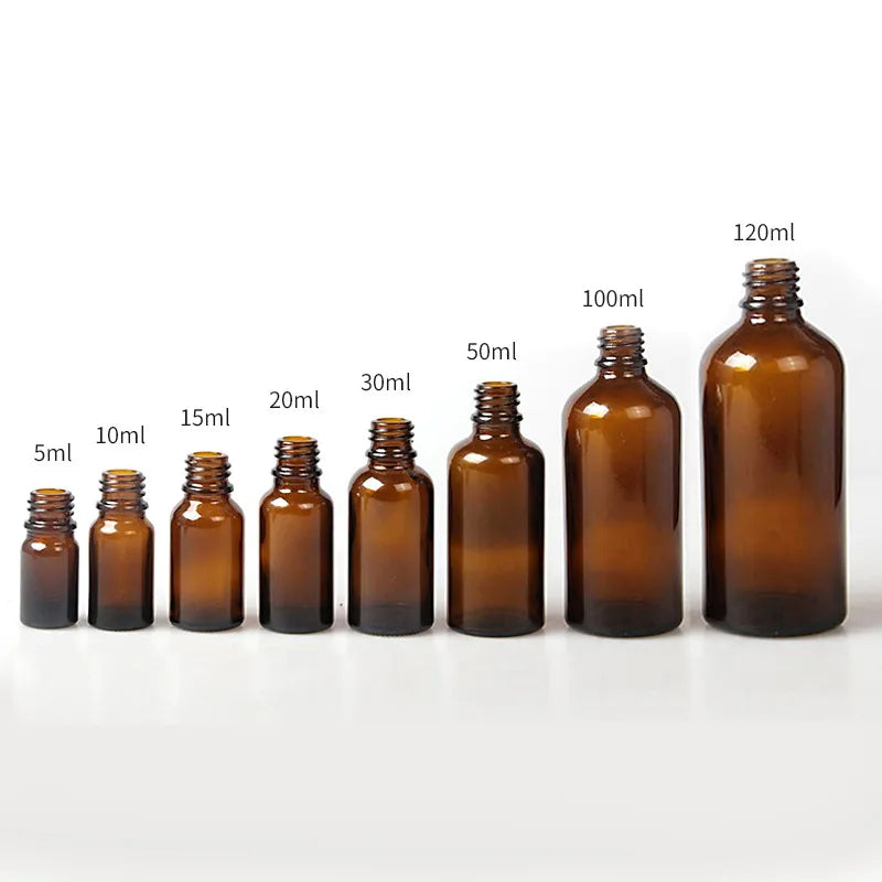 2020 New Glass Essential Oil Bottle with Lids with Size 5 10 15 20 30 50 100 120ml