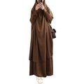 New Muslim Dubai Islamic Clothing EID Women 2 Piece Nida Robe Khimar Jilbabs Ramadan Prayer Dress Abaya