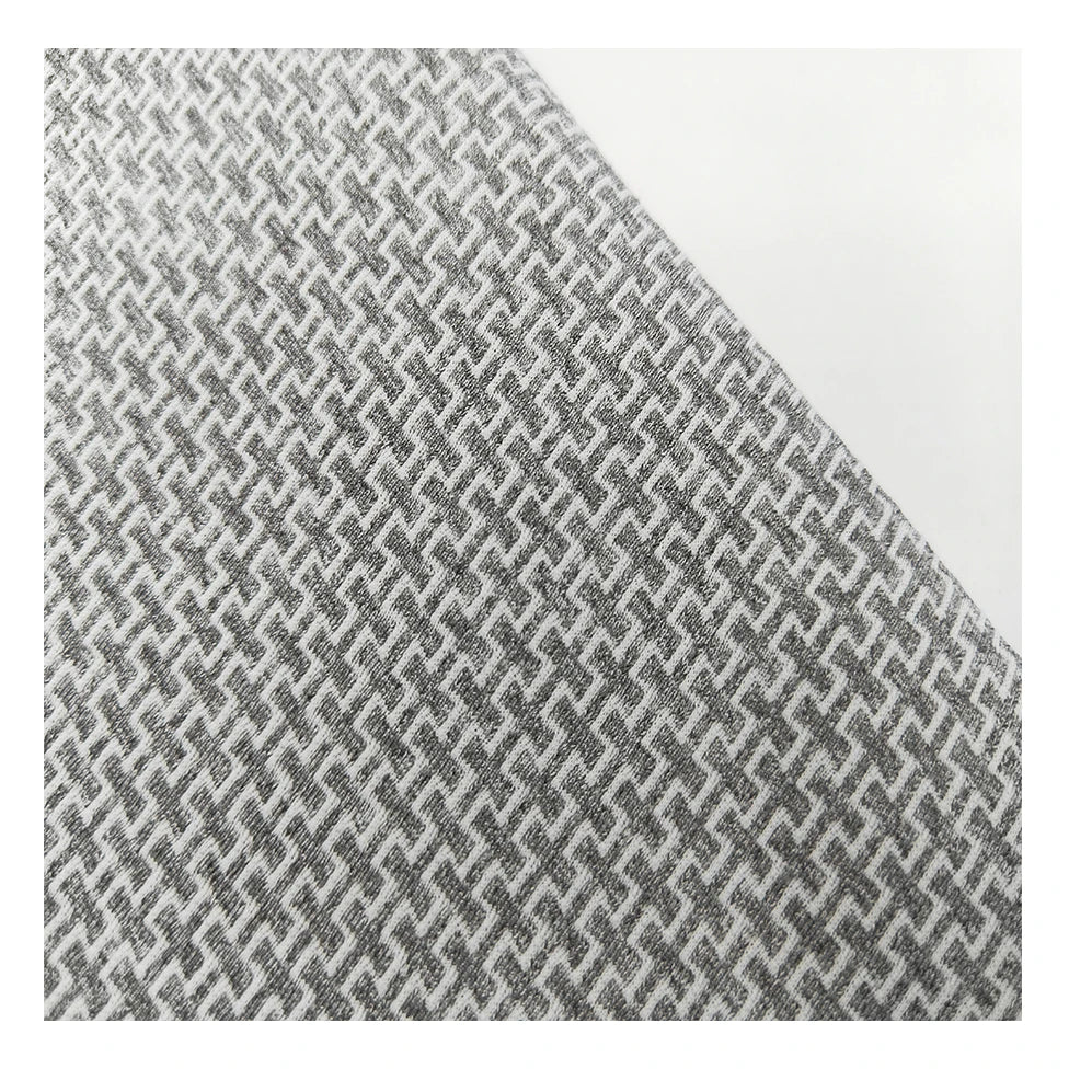 Pure White Polyester Spandex Sports Jacquard Fabric Thick Mesh Knitted Tricot for Boys Girls Space Layer Material for Shoe