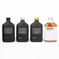 Unique Custom Logo Hot Stamping Empty Hot Selling Black Flat Square Glass Beverage Bottle 250ml with Screw Cap and Custom Color