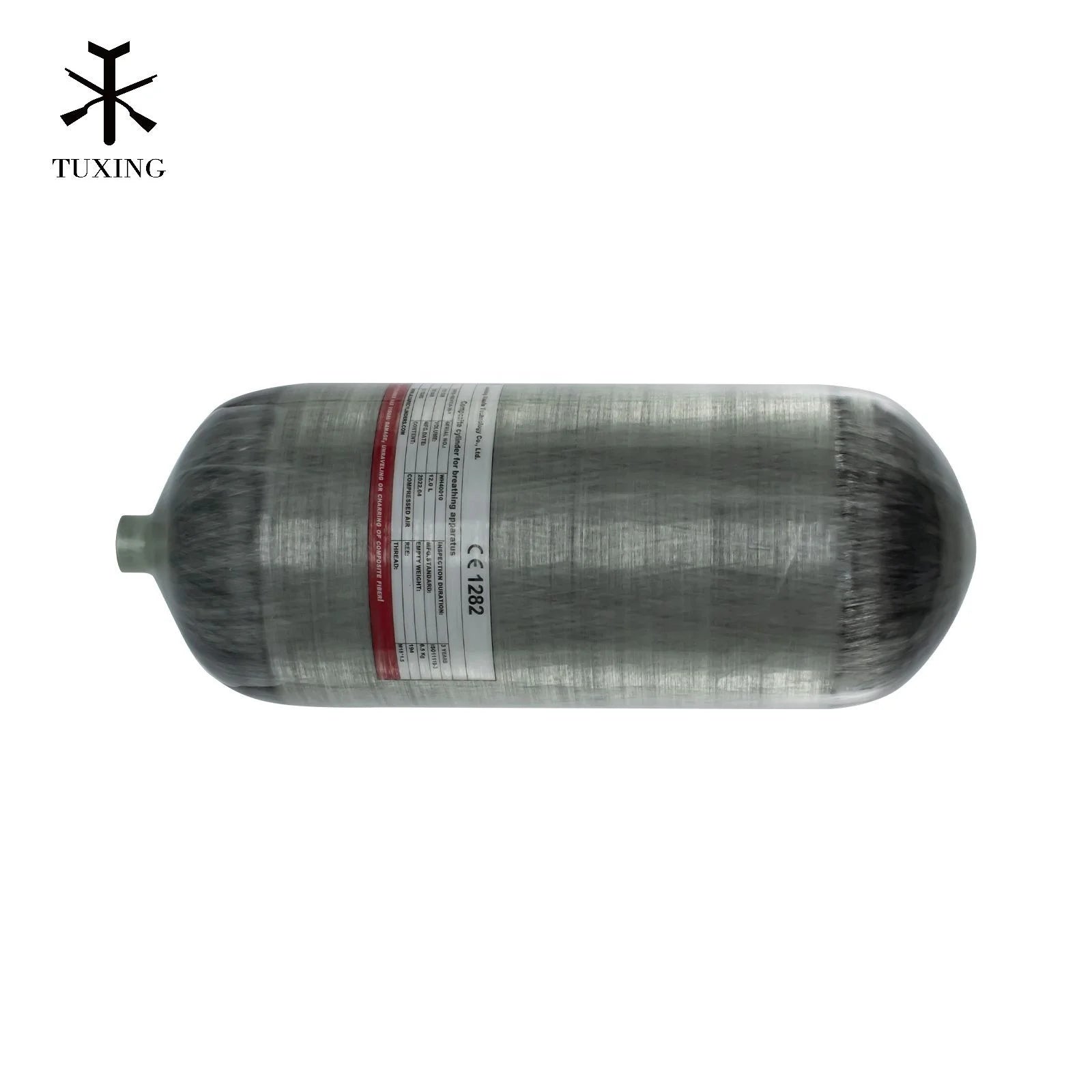 TUXING Hot Sale High Pressure Hpa Big Size 30Mpa 4500Psi 300Bar 12L Hunting Snorkeling Diving Bottle Carbon Fiber Gas Cylinder