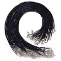 Rinhoo String Cord Jewelry Chains 45mm Braided Adjustable Black Leather Rope Wax Cord DIY Handmade Necklace Lobster Clasp Chain