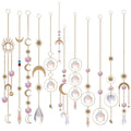 Colorful Crystals Sun Catcher Hanging Sun Catcher with Chain Pendant Ornament Crystal Balls for Window Home Garden Christmas Day